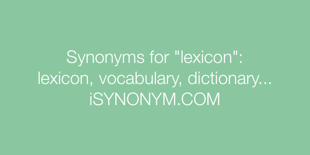 Synonyms lexicon