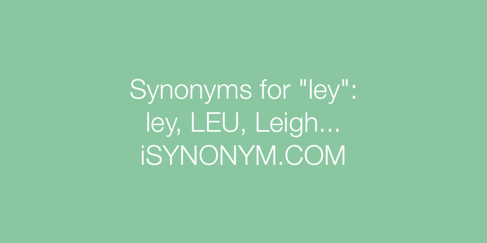 Synonyms ley