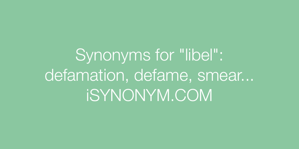 Synonyms libel