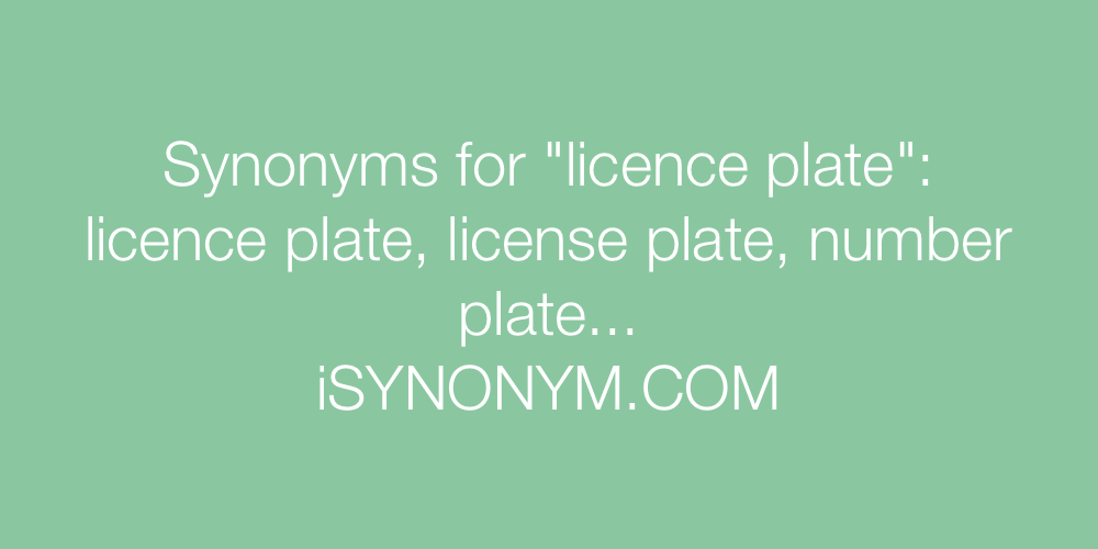 Synonyms licence plate