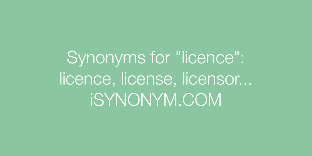 Synonyms licence