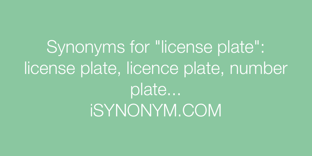 Synonyms license plate