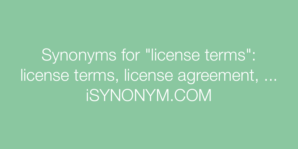 Synonyms license terms