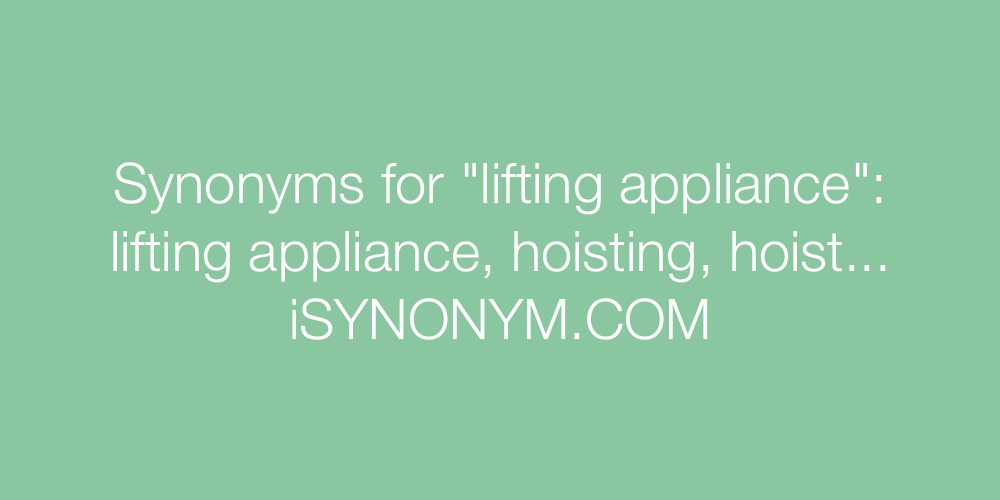 Synonyms lifting appliance