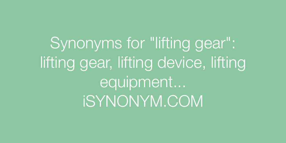 Synonyms lifting gear