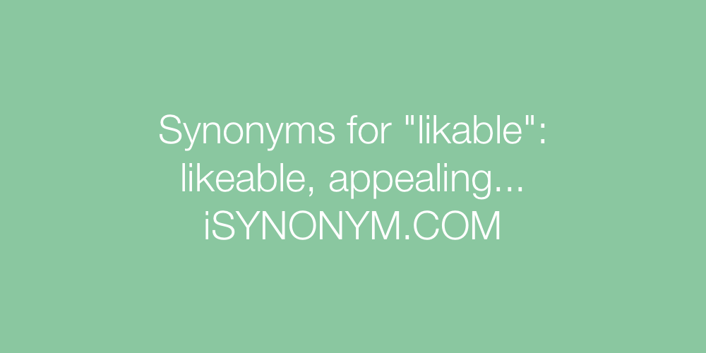 Synonyms likable