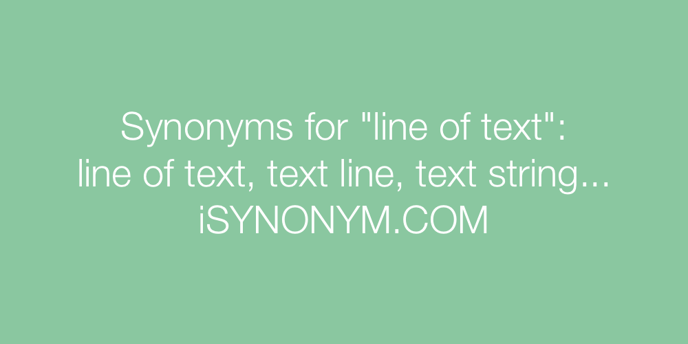Synonyms line of text