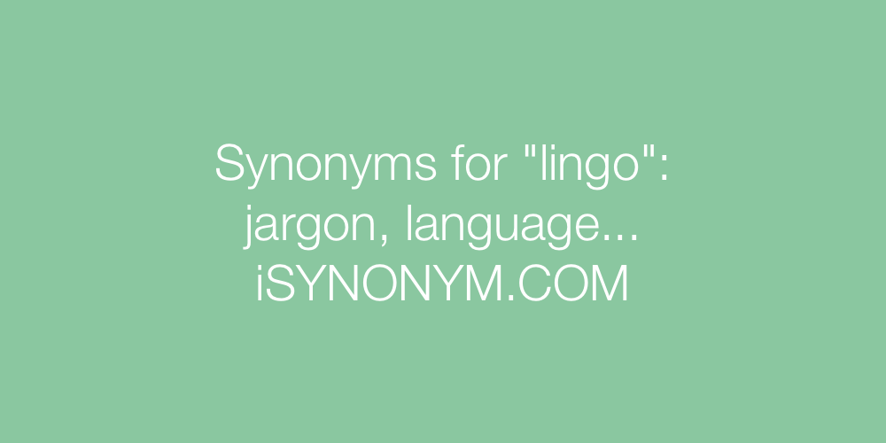 Synonyms lingo