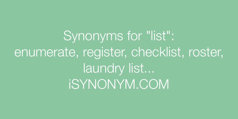 Synonyms list