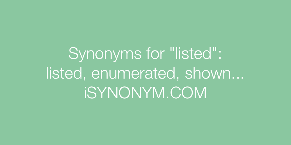 Synonyms listed