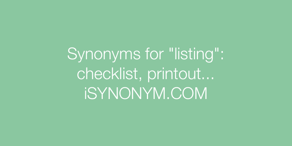 Synonyms listing