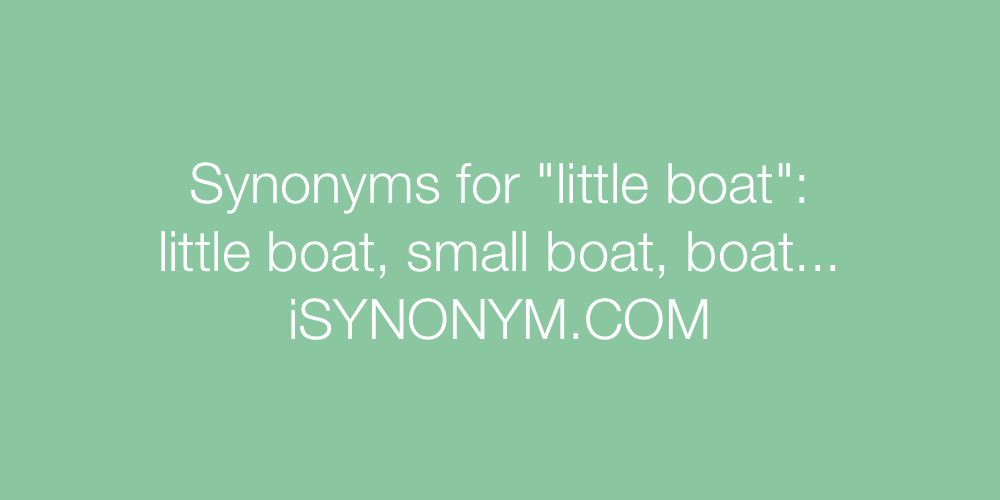 Synonyms little boat