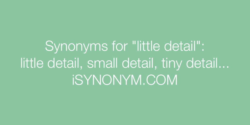 Synonyms little detail