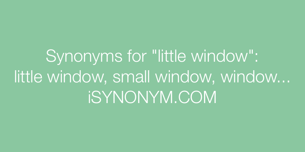 Synonyms little window
