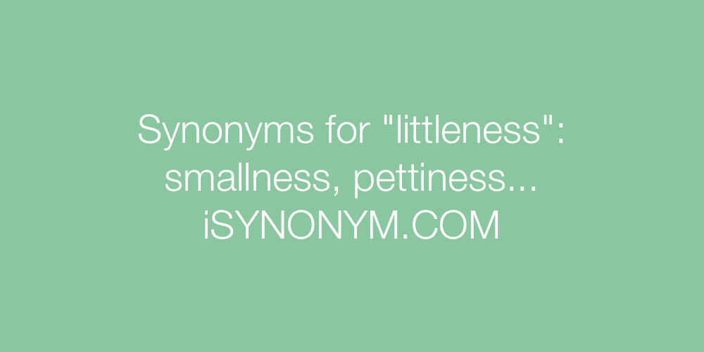 Synonyms littleness
