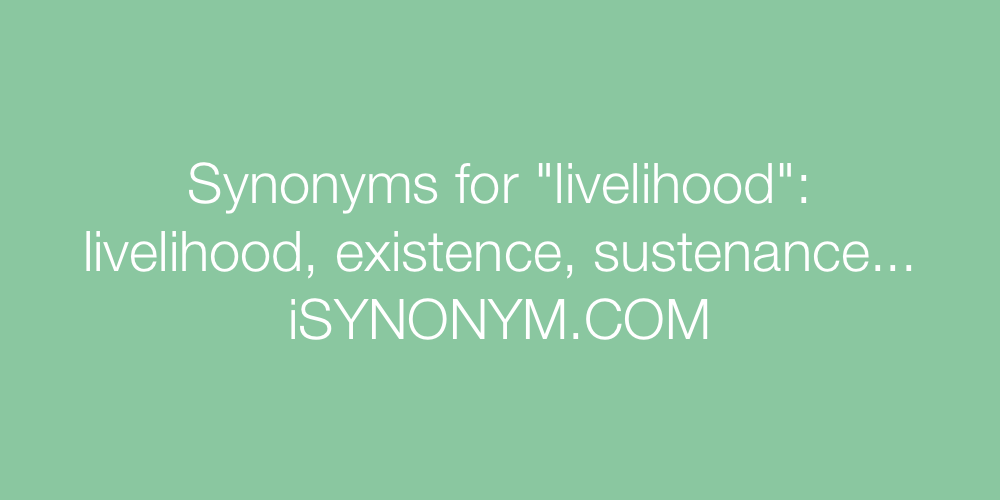 Synonyms livelihood
