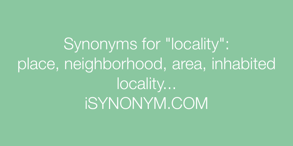 Synonyms locality