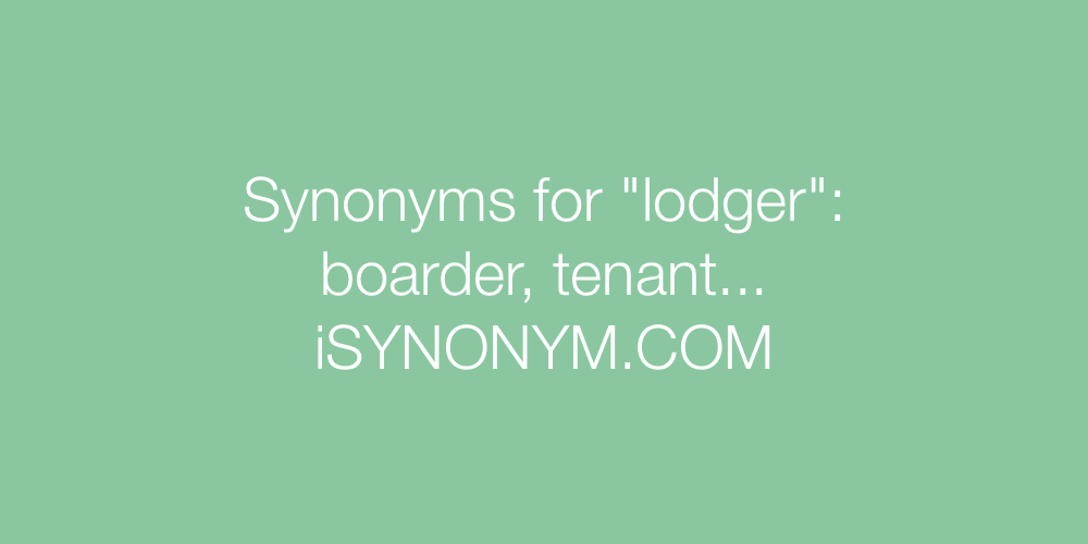 Synonyms lodger