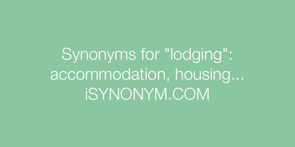 Synonyms lodging