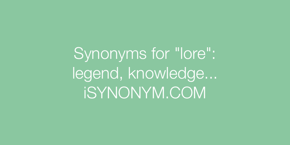 Synonyms lore