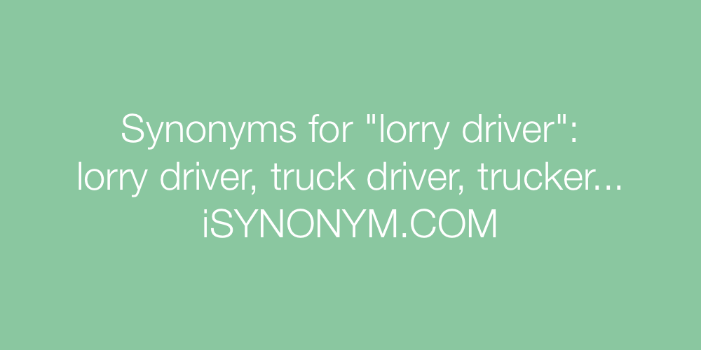 Synonyms lorry driver