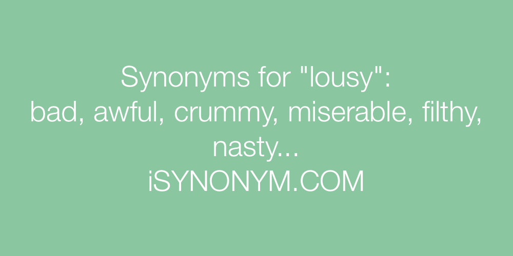 Synonyms lousy