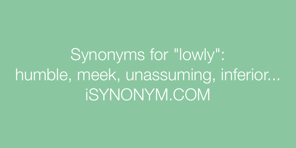 Synonyms lowly