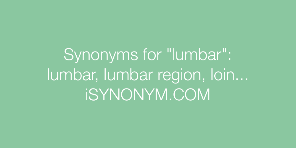 Synonyms lumbar