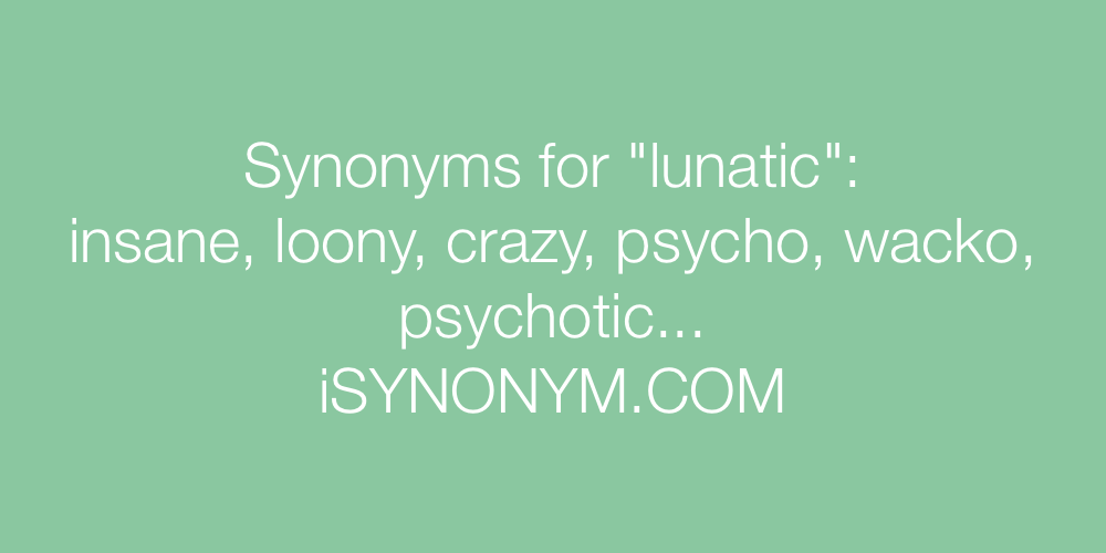 Synonyms lunatic