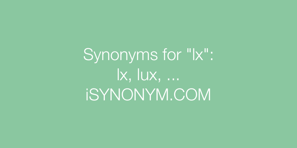 Synonyms lx