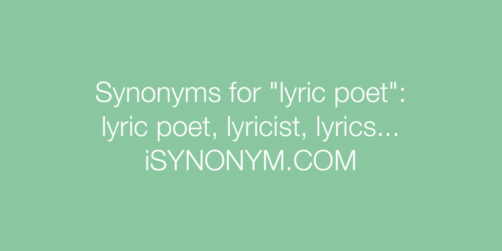 Synonyms lyric poet