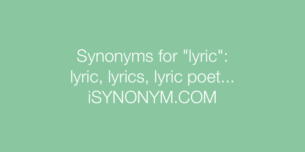 Synonyms lyric
