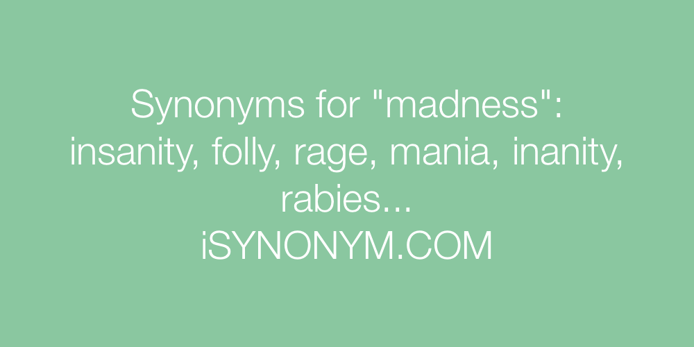 Synonyms madness