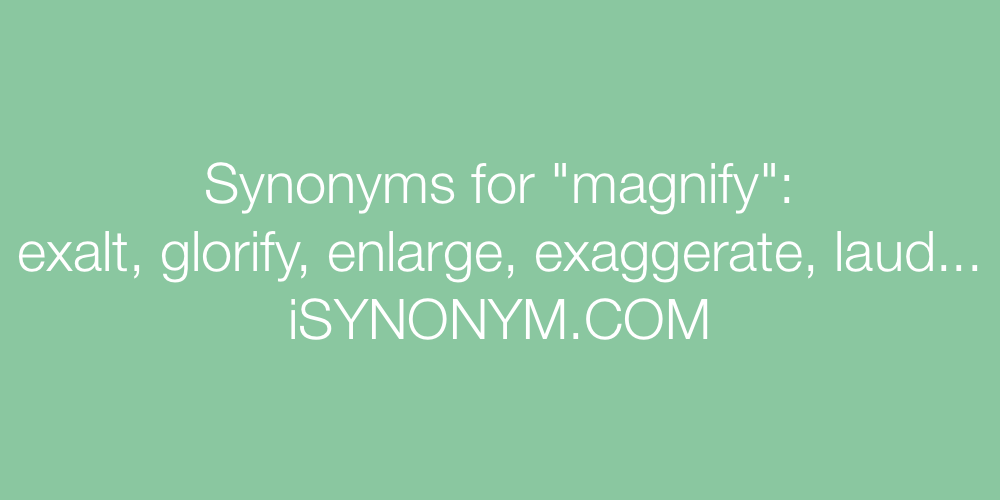 Synonyms magnify