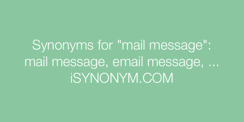 Synonyms mail message