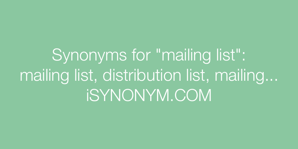 Synonyms mailing list