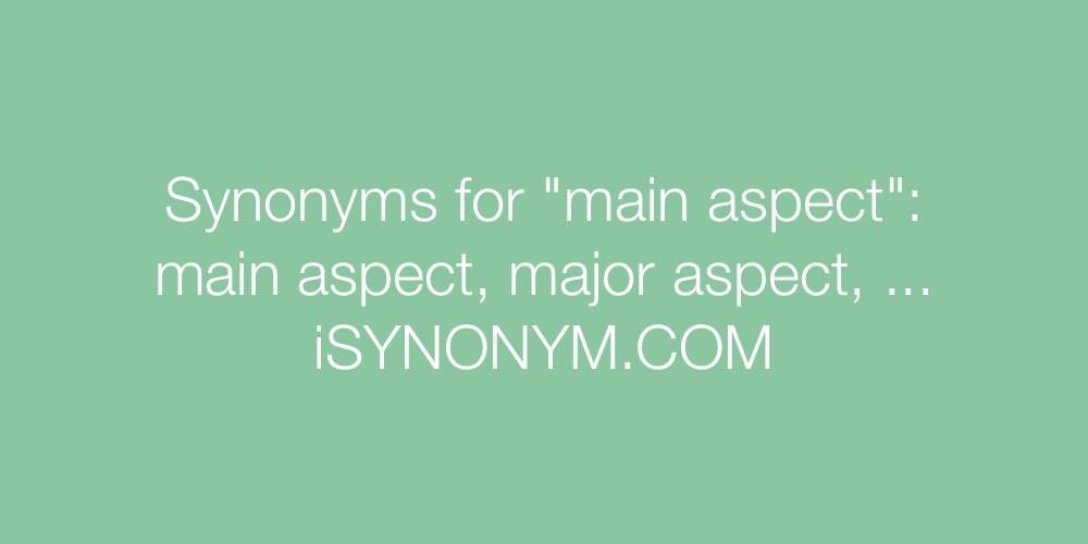 Synonyms main aspect