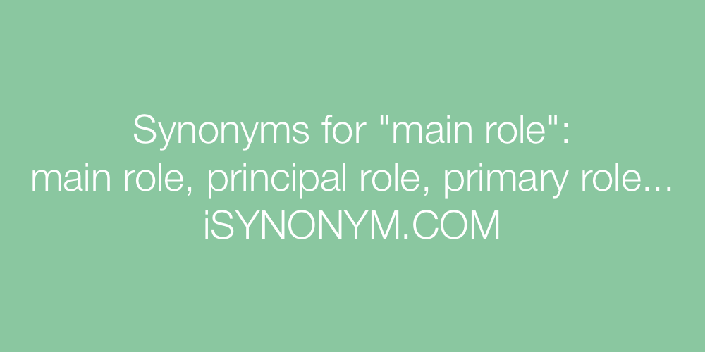 Synonyms main role