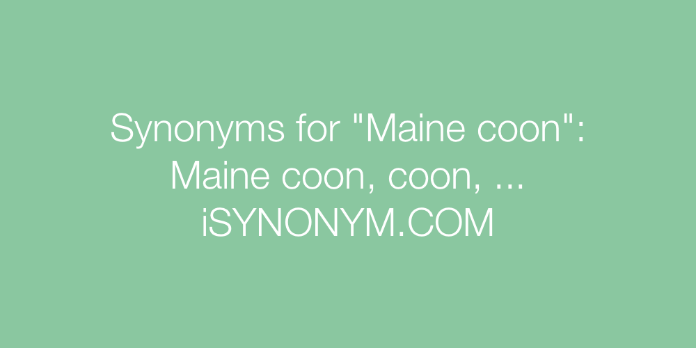 Synonyms Maine coon