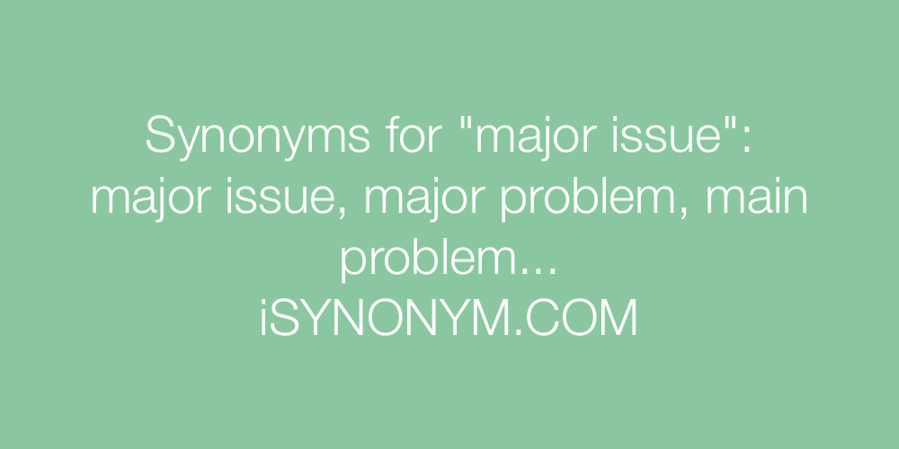 Synonyms major issue
