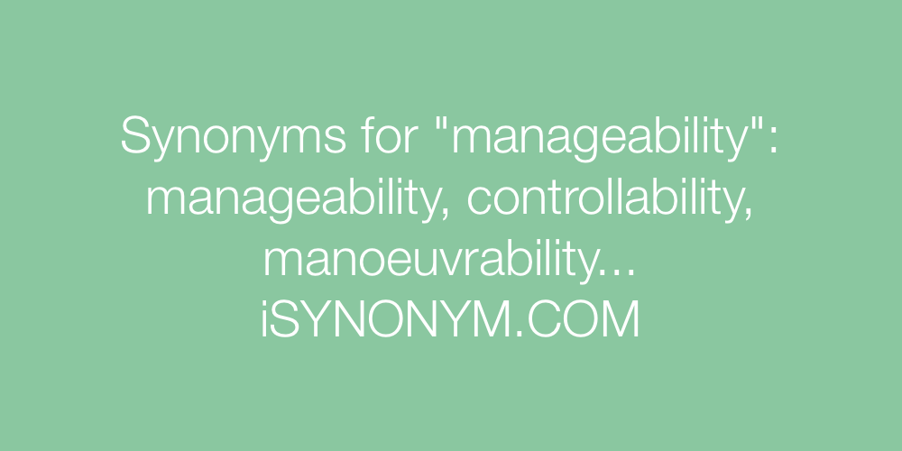 Synonyms manageability
