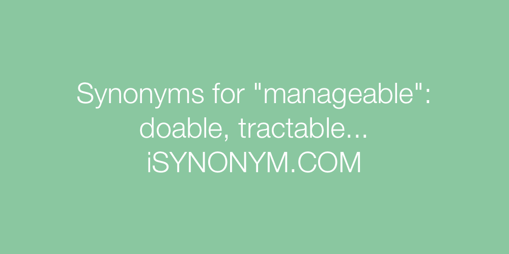 Synonyms manageable