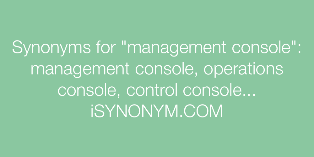 Synonyms management console