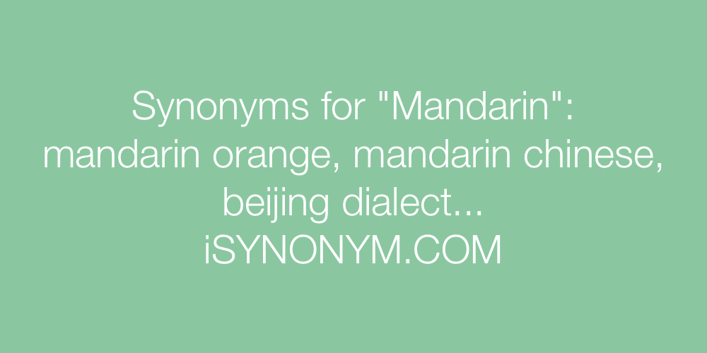 Synonyms Mandarin