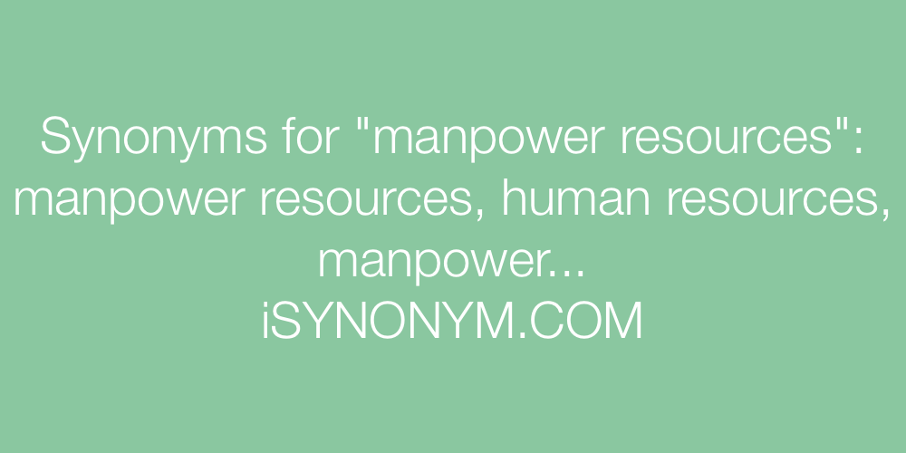 Synonyms manpower resources