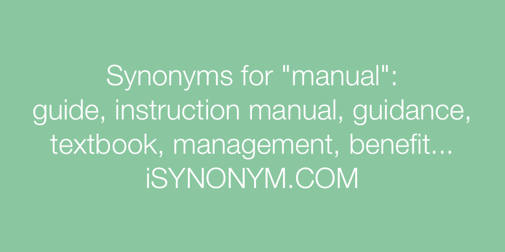 Synonyms manual