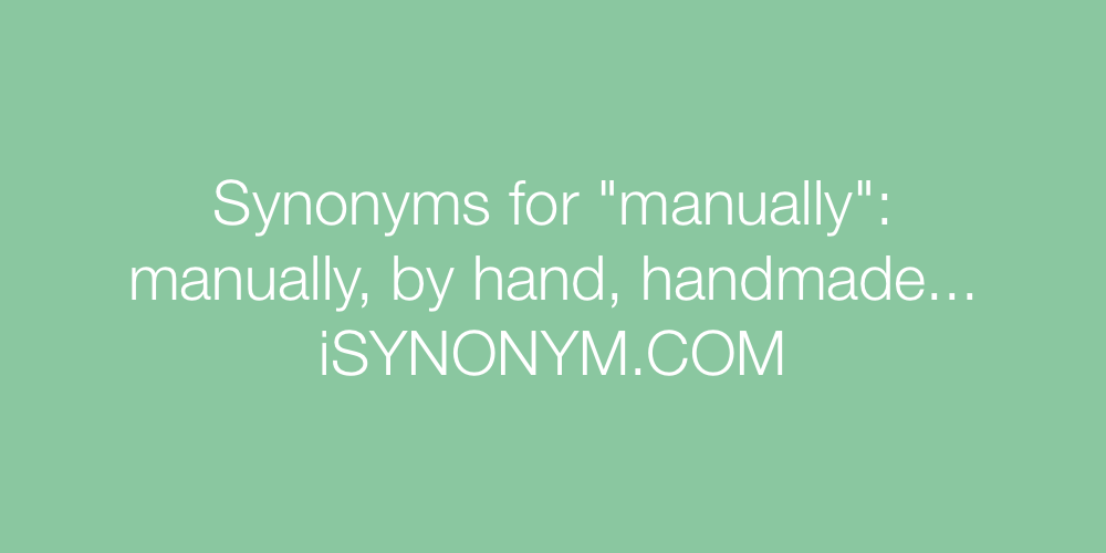 Synonyms manually