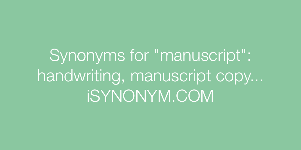 Synonyms manuscript