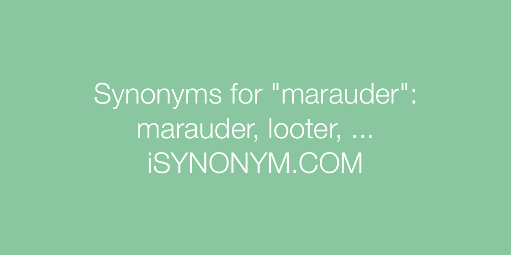 Synonyms marauder