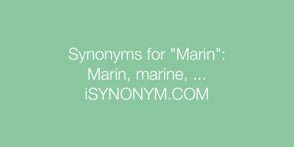 Synonyms Marin